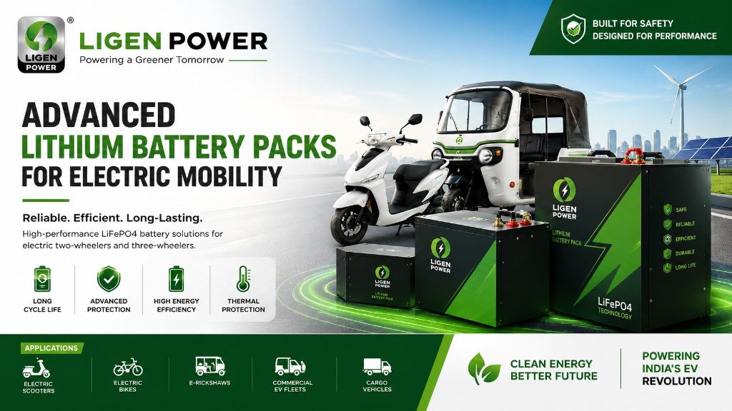 Ligen Power Advanced Lithium Battery Packs for Electric Mobility — two-wheeler and three-wheeler LiFePO4 solutions