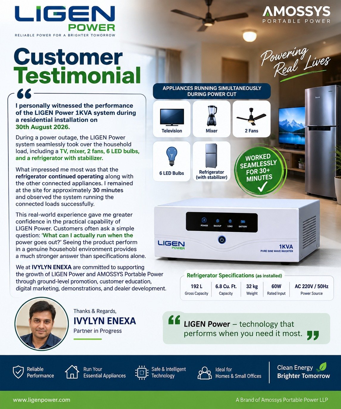 Ivylyn Enexa residential-installation testimonial